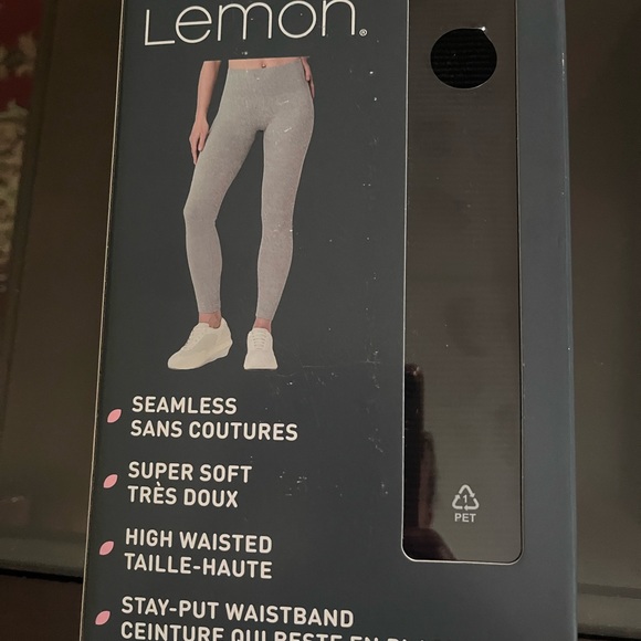 Lemon Ribbed Leggings - 2 Pack in Gray - Picture 2 of 2